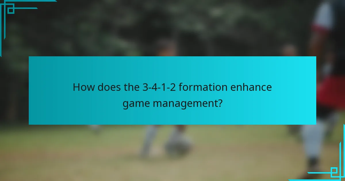 How does the 3-4-1-2 formation enhance game management?