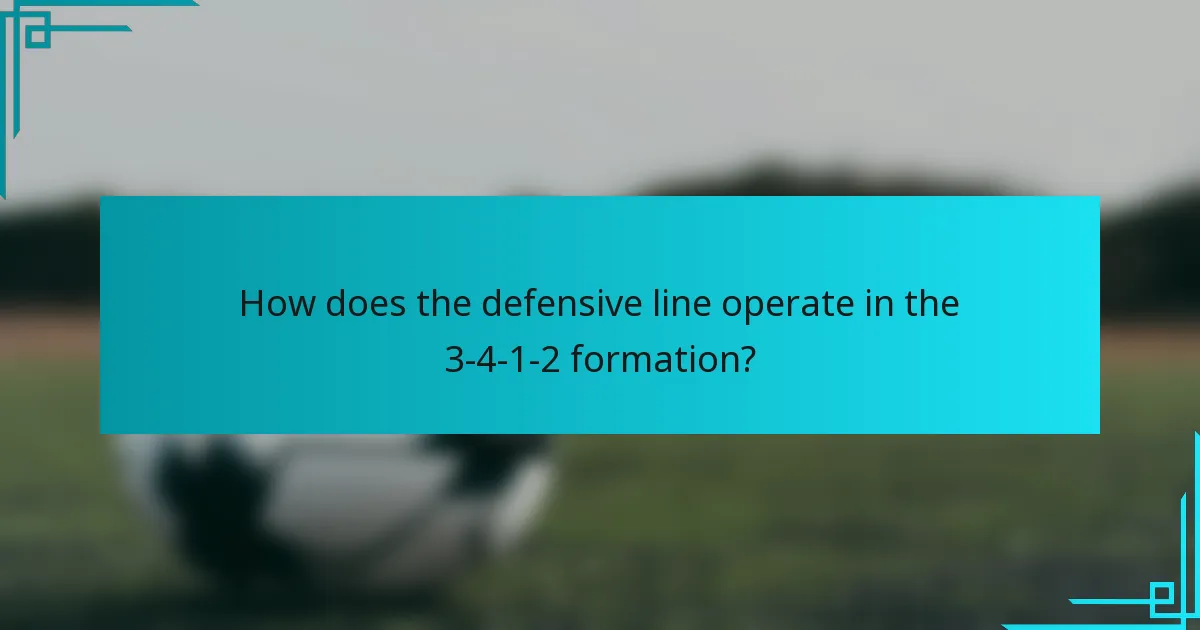 How does the defensive line operate in the 3-4-1-2 formation?