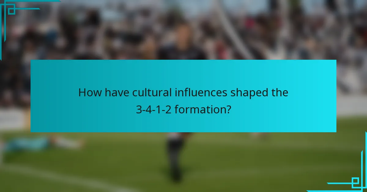 How have cultural influences shaped the 3-4-1-2 formation?