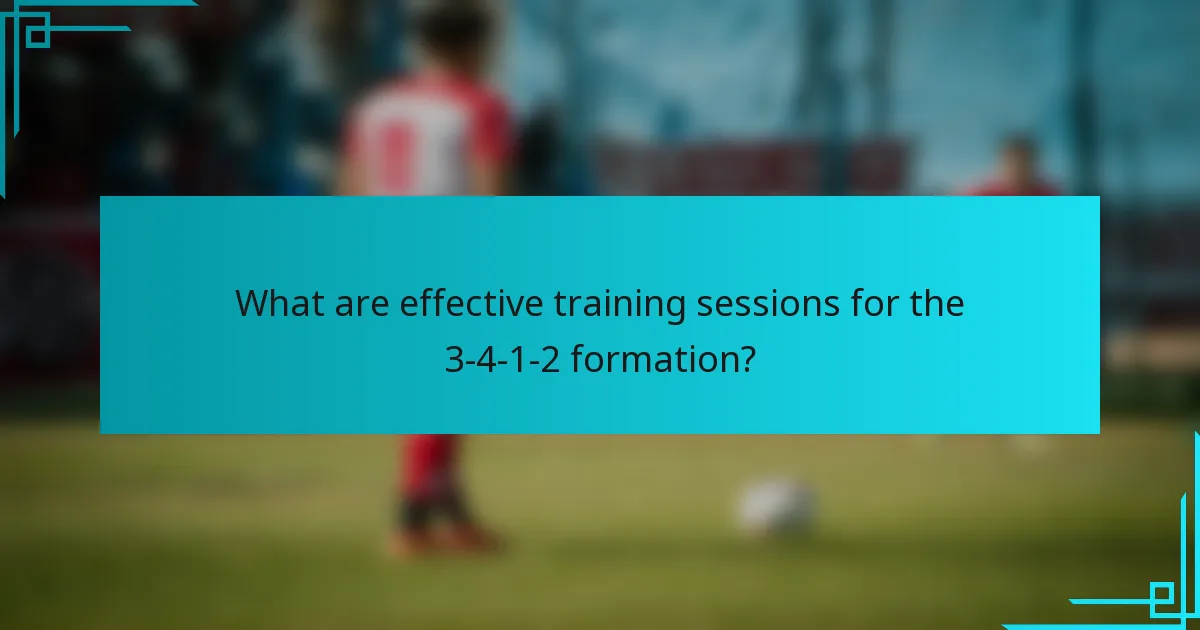 What are effective training sessions for the 3-4-1-2 formation?