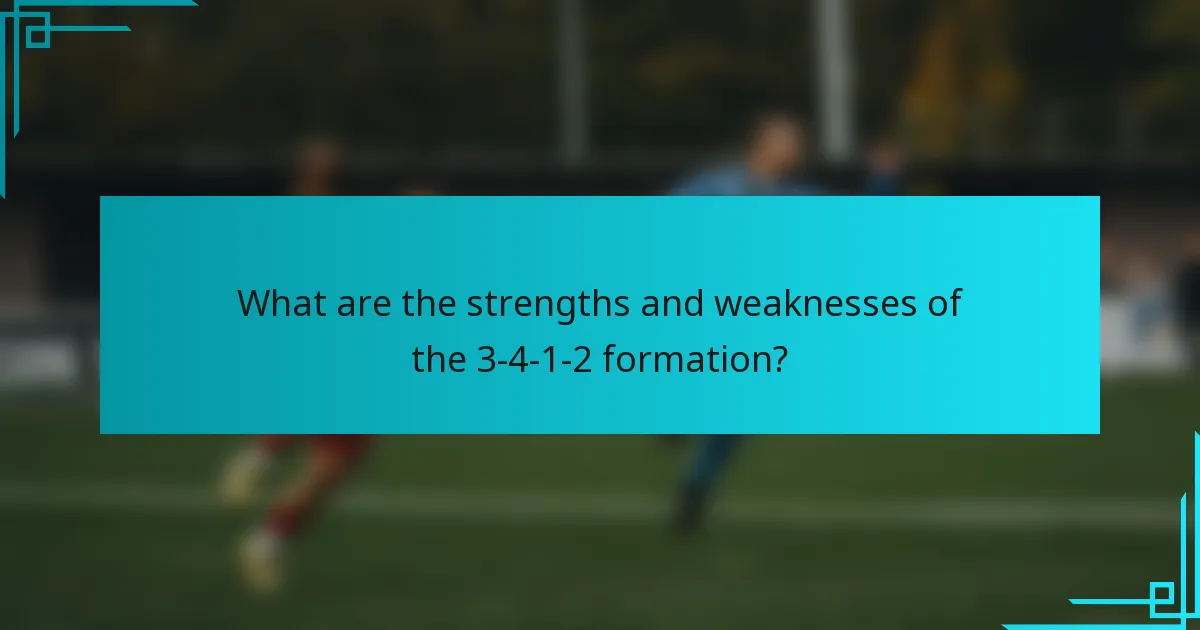 What are the strengths and weaknesses of the 3-4-1-2 formation?